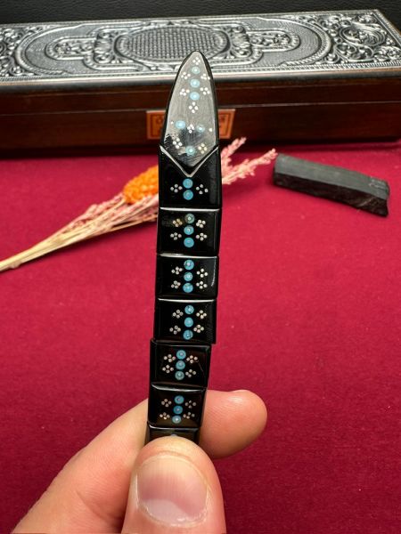 Gümüş İşlemeli Erzurum Oltu Taşı Balık Tesbih