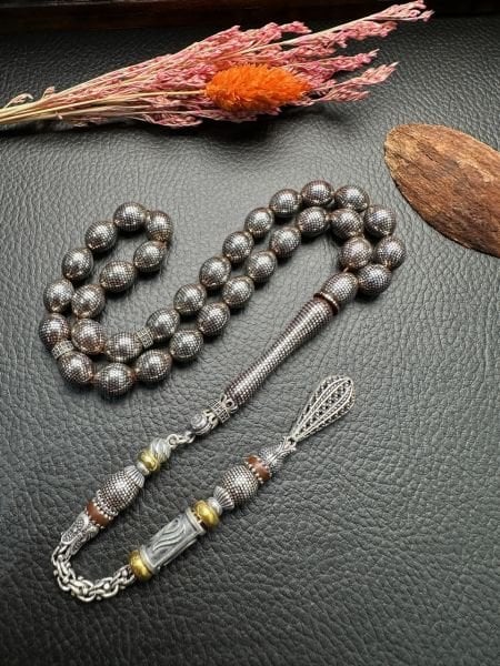 Beyzi  Model Gümüş İşlemeli Kuka Tesbih