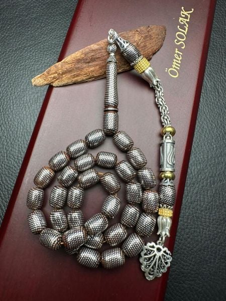 Kapsül Model Gümüş İşlemeli Kuka Tesbih