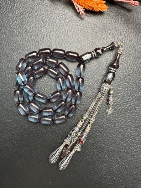 Kapsül Model Gümüş Dizayn Ateşi Sıkma Kehribar Tesbih