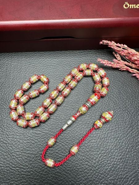 Kapsül Model Gravür İşleme Porselen Mineli Gümüş Tesbih