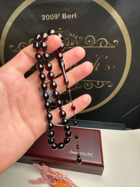 Osmanlı Tirbüşon Obje Sıkma Kehribar Tesbih