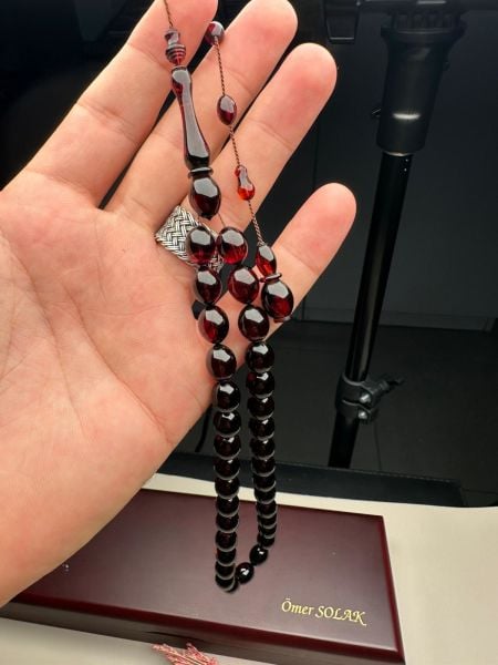 Osmanlı Tirbüşon Obje Sıkma Kehribar Tesbih