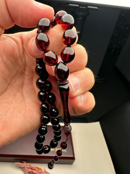 Osmanlı Tirbüşon Obje Sıkma Kehribar Tesbih