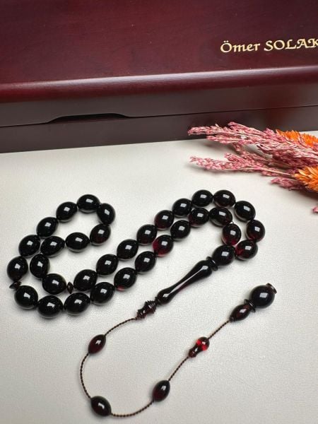 Osmanlı Tirbüşon Obje Sıkma Kehribar Tesbih