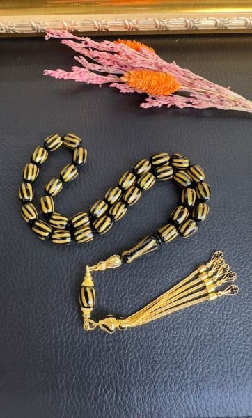 Yakup Kara Usta İşi Çubuk Sıkma Kehribar Tesbih