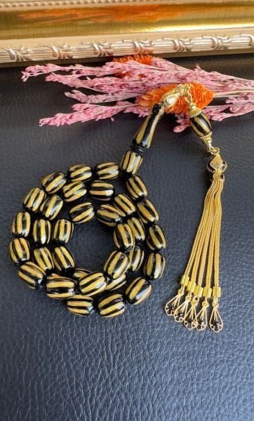 Yakup Kara Usta İşi Çubuk Sıkma Kehribar Tesbih