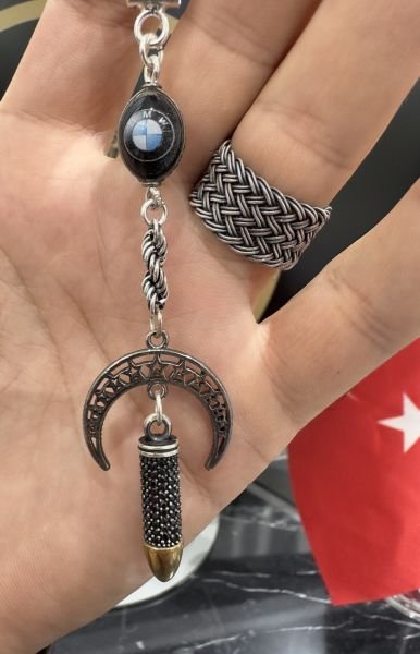 Özel Tasarım BMV Model Gümüş Anahtarlık