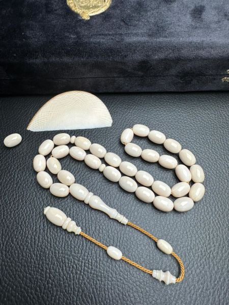 Umut Dinç Usta İşi Badem Model Sistemli Fildişi Tesbih