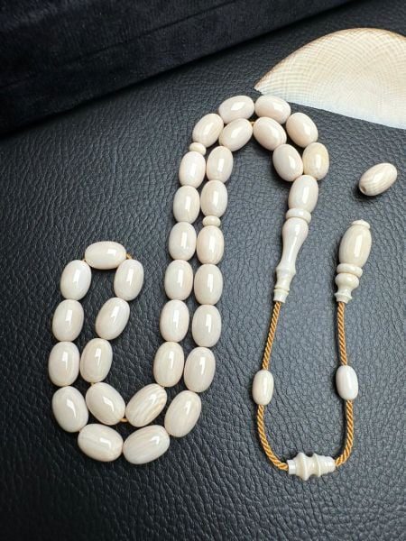 Umut Dinç Usta İşi Badem Model Sistemli Fildişi Tesbih