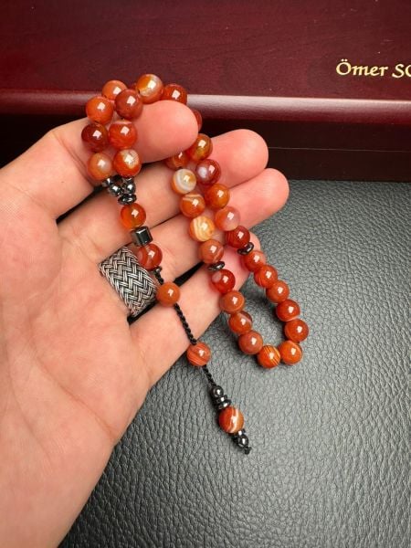 Küre Model  Hematit Dizayn Akik Doğal Taş Tesbih