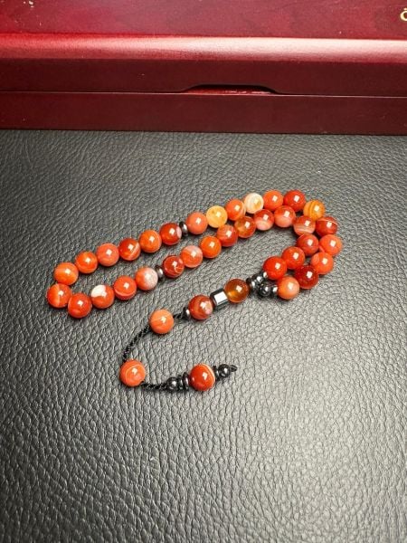 Küre Model  Hematit Dizayn Akik Doğal Taş Tesbih