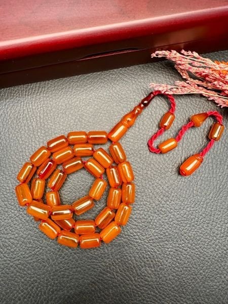 Kapsül Model Tıraşlı Osmanlı Sıkma Kehribar Tesbih