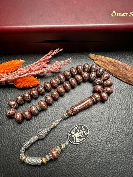 Basık Model Gümüş İşlemeli Kuka Tesbih