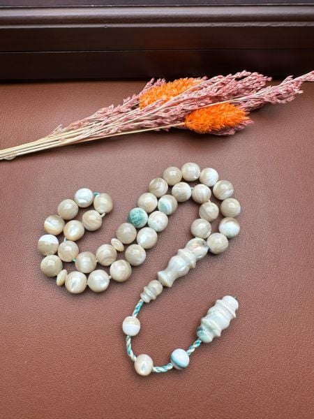 Küre Model Salyangoz Sedef Doğal Taş Tesbih