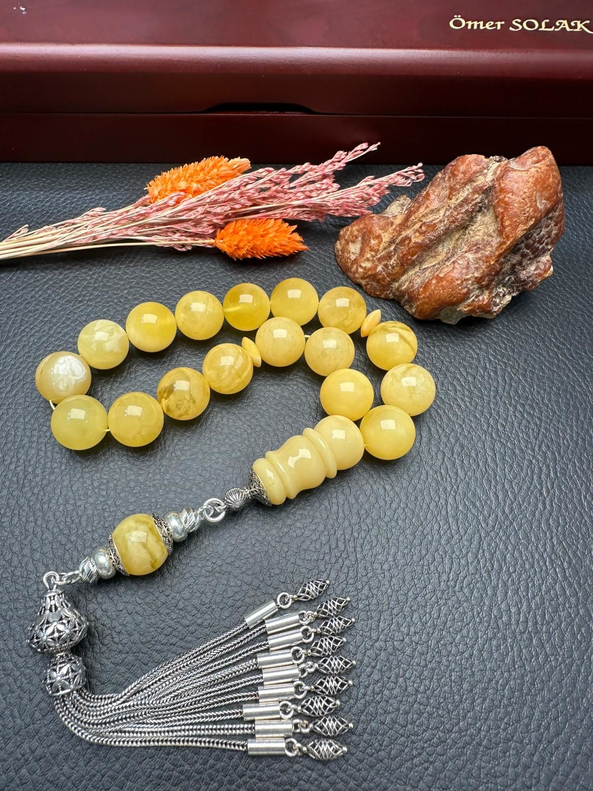 Rus Kaya Maskot Model Damla Kehribar Tesbih