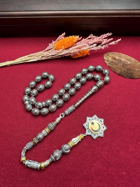 Beyzi Model Gümüş İşlemeli Kuka Tesbih