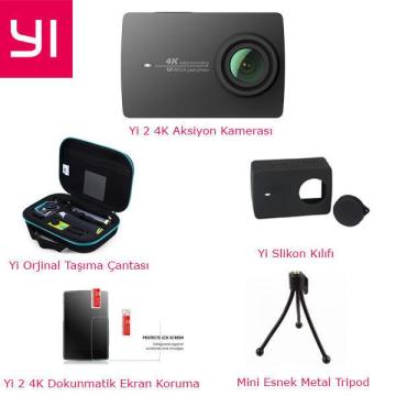 Yi 4K Aksiyon Kamera Bundle Set 3, Orjinal 2 Yıl Düstüribütör Garantili