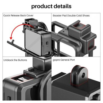 Ulanzi G9-4 Gopro Hero 9 Vlog Case Plastik Çerçeve