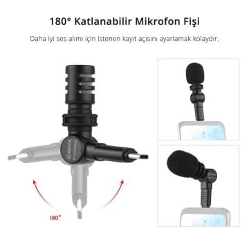 Boya BY-M100UC Kompakt Type-c Telefon Mikrofonu