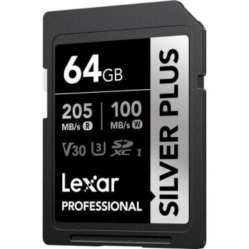 Lexar Professional 64GB 205 MB/s Silver Plus SDXC Hafıza Kartı