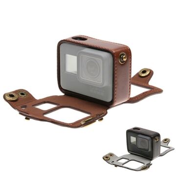 Gopro Hero 5/6/7 Askılı Deri Kılıf