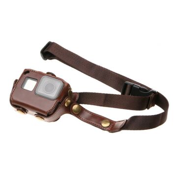 Gopro Hero 5/6/7 Askılı Deri Kılıf