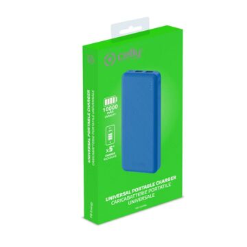 Celly 10.000 mAh Powerbank Taşınabilir Şarj Aleti Mavi