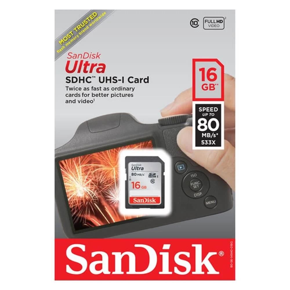 SANDISK Ultra 16GB 80mb/s SDHC Hafıza Kartı