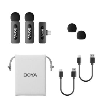 BOYA BY-V20 Type-C Kompakt Kablosuz Yaka Mikrofonu (Yeni Versiyon)