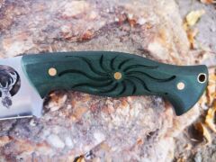Nomads Guva Yeşil El Yapımı Inox 4116 Paslanmaz Çelik Bushcraft Bıçak Av ve Kamp Bıçağı