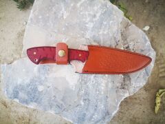 Nomads Aka Kırmızı El Yapımı Inox 4116 Paslanmaz Çelik Bushcraft Bıçak Av ve Kamp Bıçağı