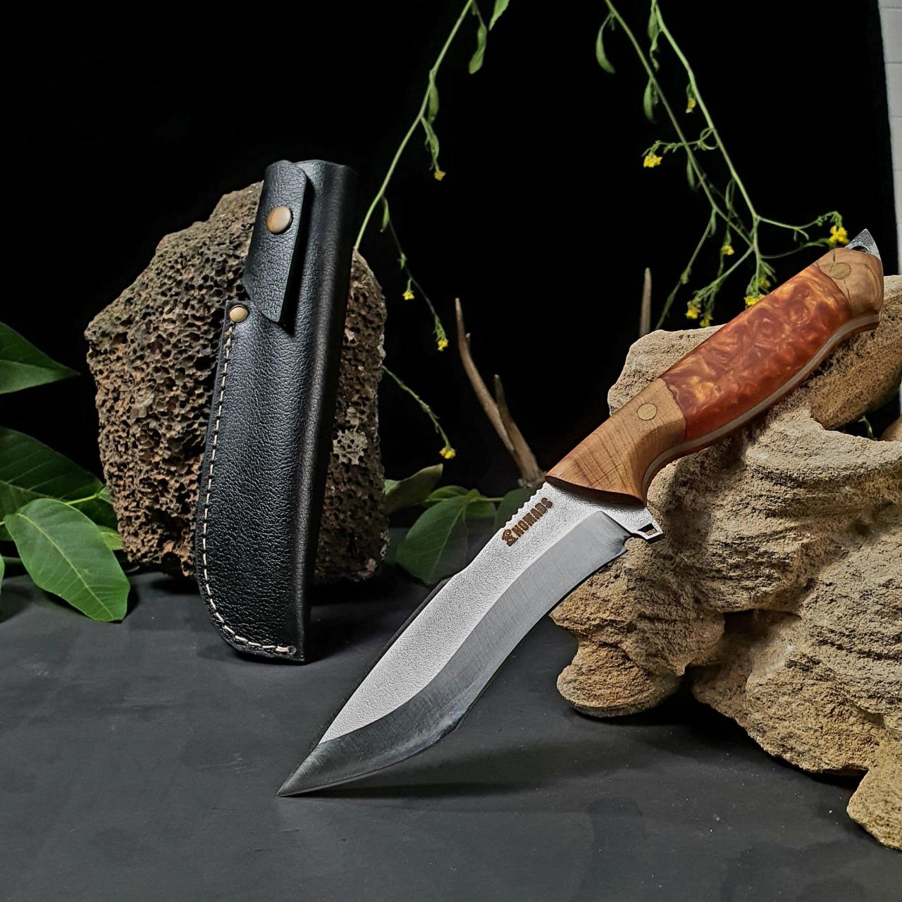 Nomads 1020 El Yapımı N690 Çelik Bushcraft Bıçak Av ve Kamp Bıçağı