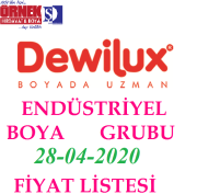 DYO-DEWILUX Endüstriyel Boya Grubu 28-04-2020 Fiyat Listesi