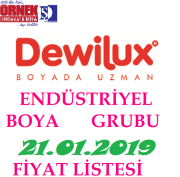 DYO-DEWILUX Endüstriyel Boya Grubu 21-01-2019 Fiyat Listesi