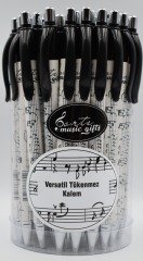 Porte Music Gifts-Porteli Beyaz Versatil Tükenmez Kalem