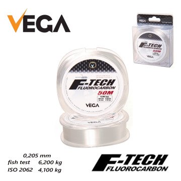 Vega F-Tech Fluorocarbon 50mt 0,205 mm Misina