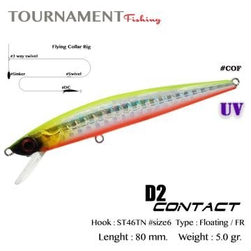 Tournament fishing D2 Contact 80 F 80 mm 5 gr #COF