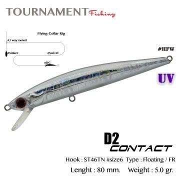 Tournament fishing D2 Contact 80 F 80 mm 5 gr #HFW