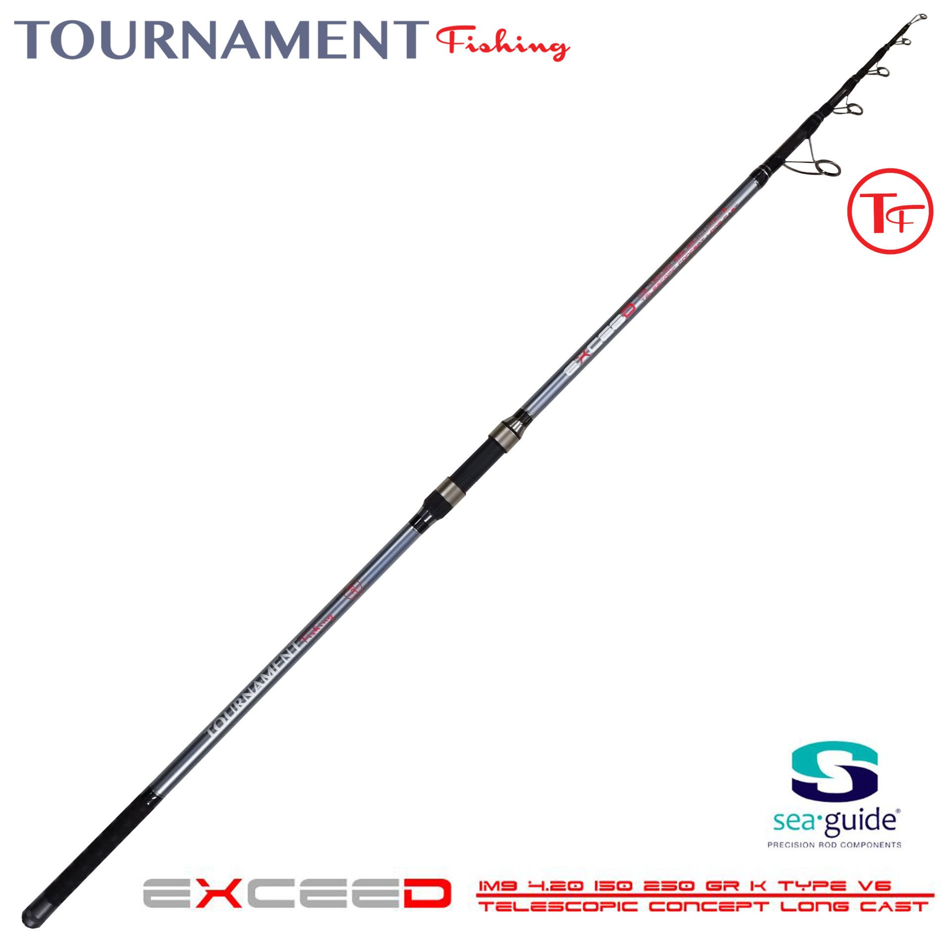 Tournament fishing Exceed 4.20Mt IM-9 Carbon K-Type Telescopic 100-250gr atarlı Surf Olta Kamışı