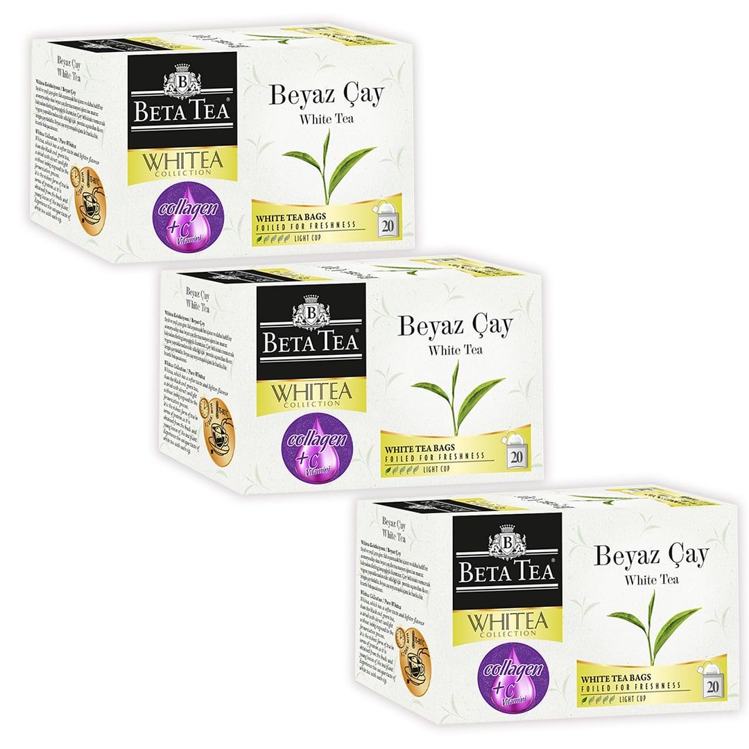 Beta Whitea Collection Kolajenli ve Vitamin Karışımı Beyaz Çay Tea Bags 20’li x 3 Adet