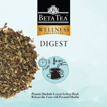 Beta Tea Wellness Digest Müslin Piramit Oolong Çay 2 gram (%100 Doğal Pamuk Dokuma)