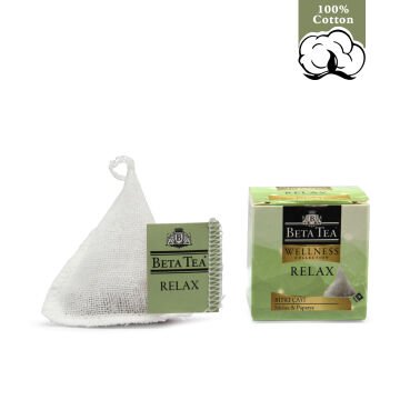 Beta Tea Wellness Relax Müslin Piramit Yeşil 2 gram (%100 Doğal Pamuk Dokuma)