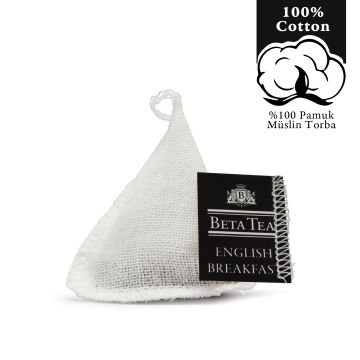 Beta Tea Wellness English Breakfast Müslin Piramit Siyah Çay 2 gram (%100 Doğal Pamuk Dokuma)