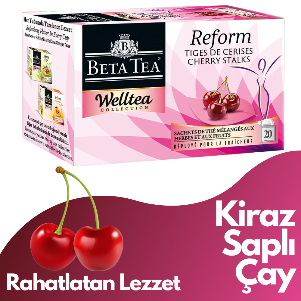 Beta Tea Kiraz Saplı Poşet Çay Welltea Reform Collection 20x1,8 gram