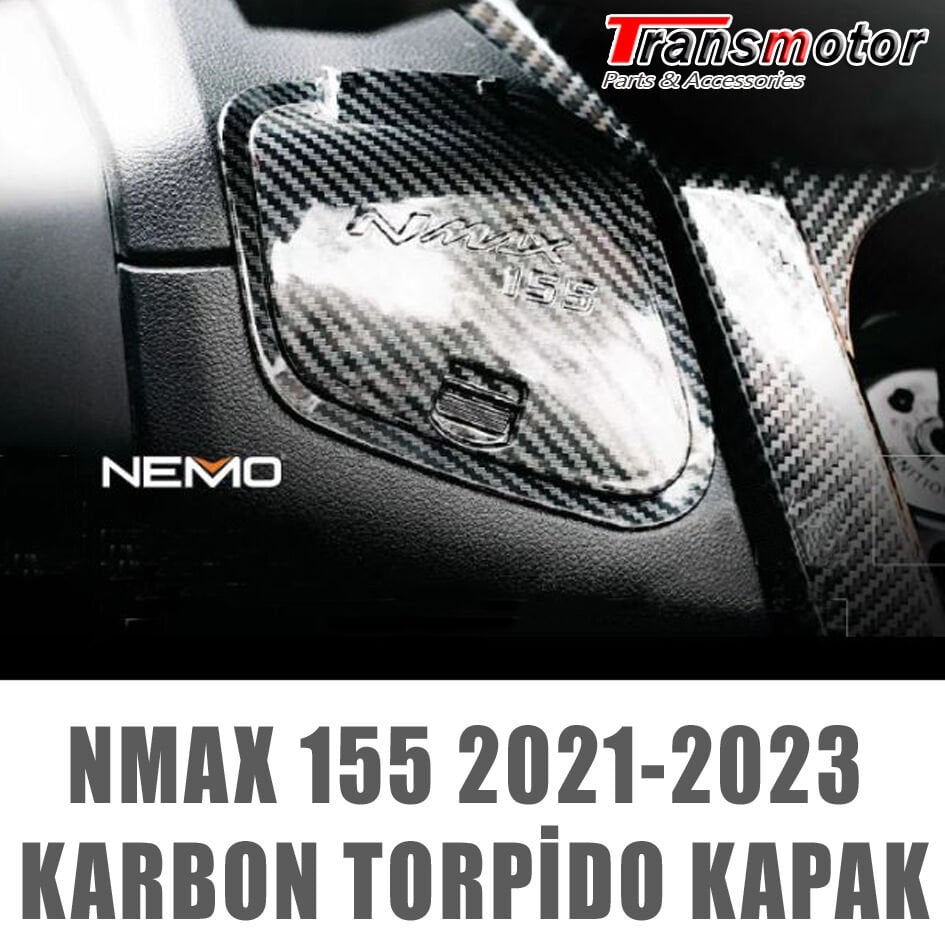 Nmax 125/155 2021-2023 Torpido Kapağı Karbon  Aç-Kapa Nmax 155 Logolu