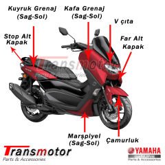 Nmax 125/155 Grenaj Seti Orijinal Mat Siyah 10 Parça 2021-2023