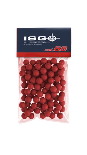 ISG .68CAL RUBBERBALL KAUÇUK HOME DEFENSE TOP T4E 100 adet KIRMIZI