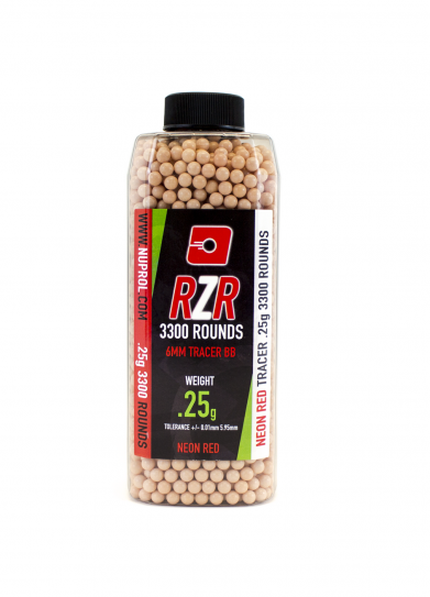 Nuprol RZR 0.25G (0,25g) Red Tracer AirSoft BB 3300 Adet