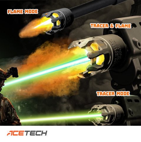 Acetech Raider Tracer Unit ''Alev Efektli'' Airsoft Susturucu Replika